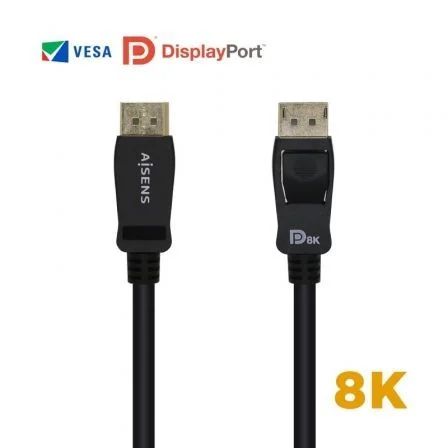 Aisens Cable DisplayPort 1.4 Certificado 8K a 60Hz Negro 0.5m